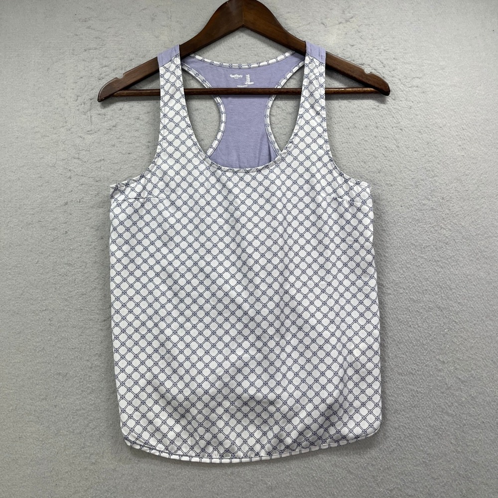 GapBody Tank Top Womens S White Purple Geometric Racerback Athleisure Activewear